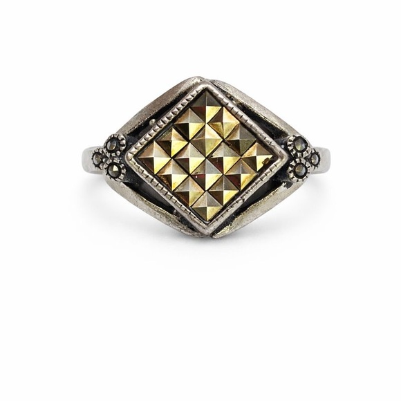 S925 Marcasite Diamond Ring